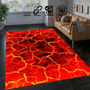 Hot Lava Rug, Volcano Floor Rug, Lava Rug, Red Lava Carpet, Volcano Carpet, Lava Pattern Rug, Floor İs Hot Lava, Living Room Rug, Cool Rug
