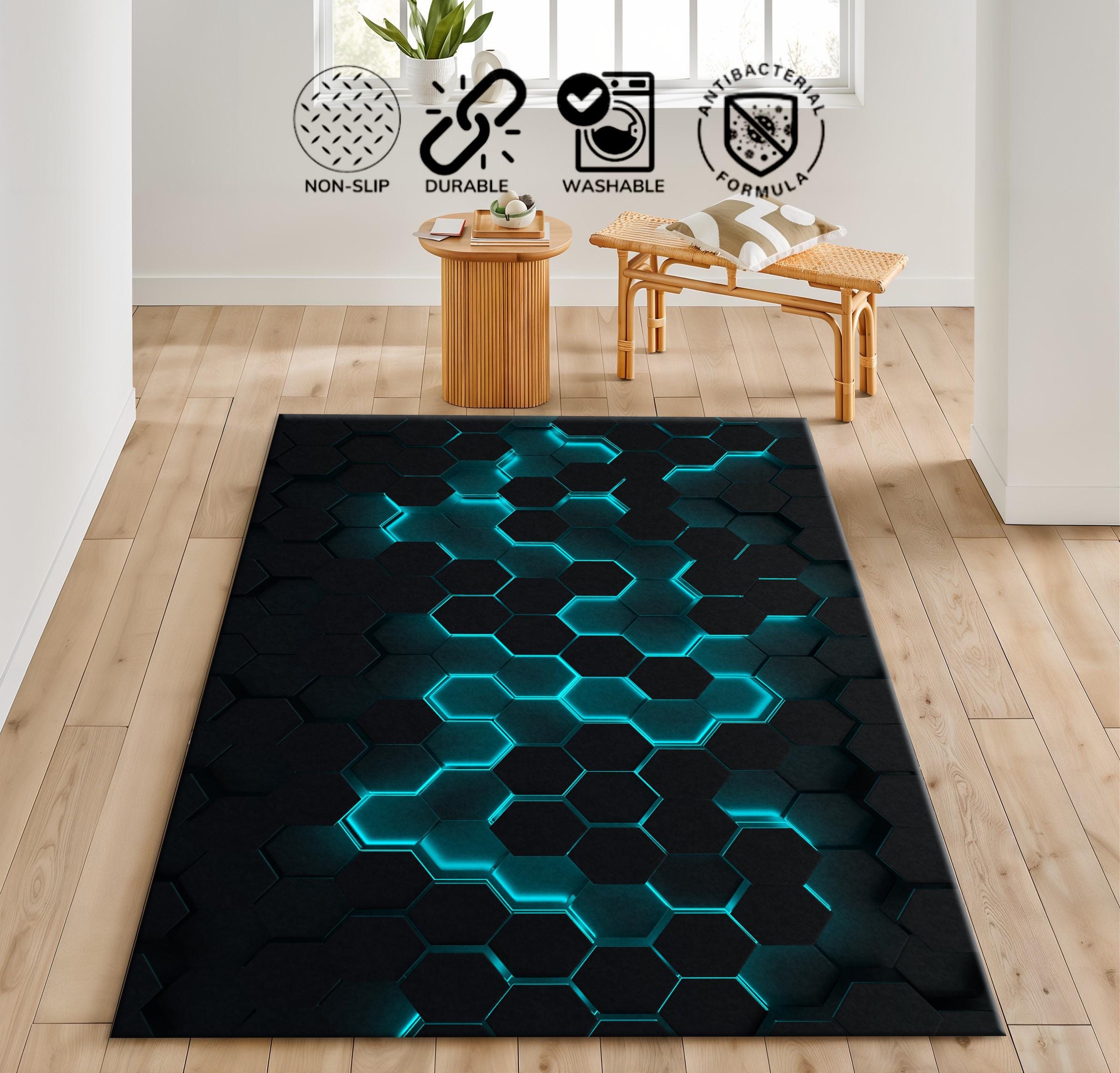 Gaming Room Rug, Neon Gaming Illusion Rug, Gift for Gamer, E-spor Rug ...