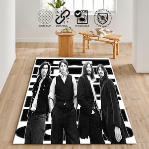 The Beatles Art Rug, Music Group Pattern Rug Beatles Fan Rug,Beatles Gift, Home Decoration Carpet, Music Themed Rug,District Rug,Popular Rug