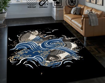 Peces creativos, alfombra de peces, alfombra con temática marina, alfombras de cocina, regalo de cumpleaños, regalo para él, alfombra de dormitorio, alfombras para sala de estar, alfombra colorida, alfombra bonita