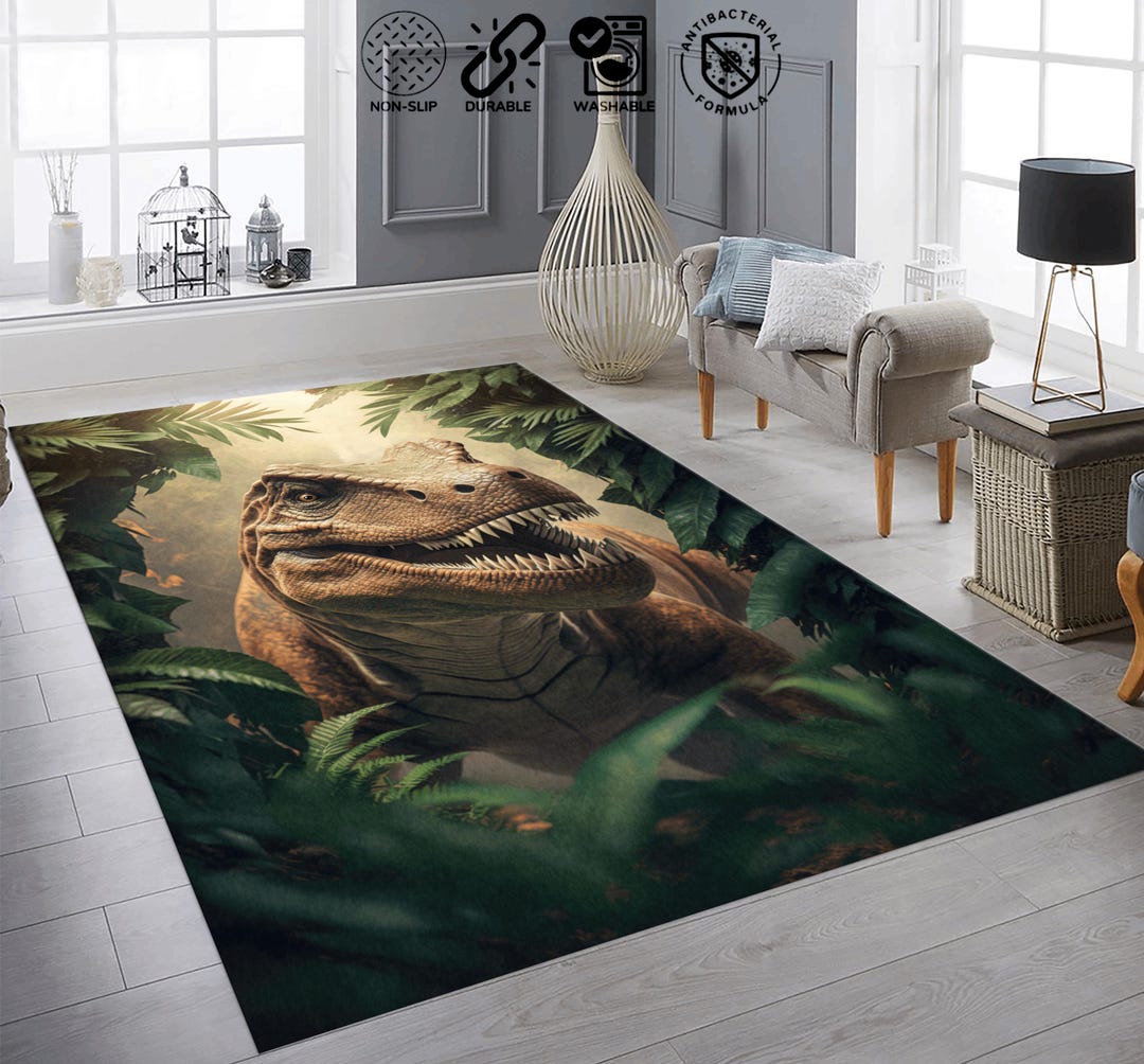 Dinosaur Rugs, Dino Patterned Rug, Kids Room Rug,child Rug, Popular Rug ...