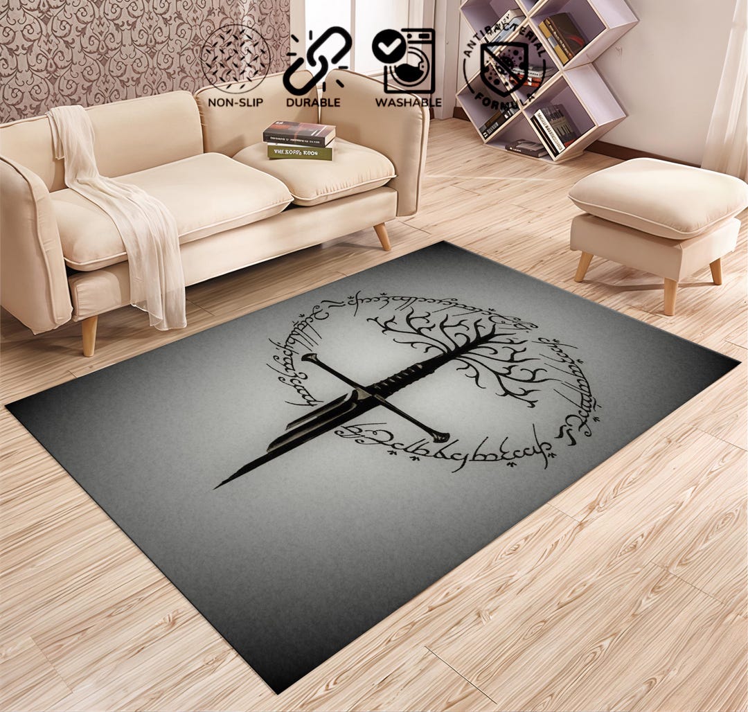 The Lord of Rings Rug ,middle Earth Decor,movie Decor, Living Room Rug ...