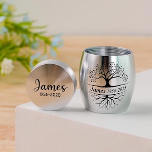 Miniurna grabada personalizada para cenizas, para mascotas o humanos, urna conmemorativa de cremación con huella de pata para perro, urnas funerarias, recuerdo de cenizas.