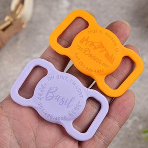 Personalisierte gravierte Airtag Fall Haustier Air Tag Halter für Hundehalsband Silikon Haustier Halsband Halter AirTag Hundehalsband Abdeckung Hundemarke Halsband