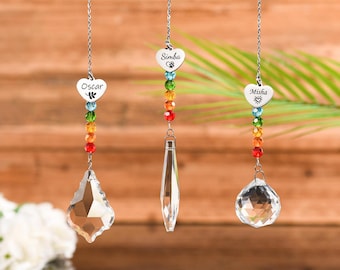 Atrapasol personalizado conmemorativo para mascotas, regalo del Puente del Arcoíris, dije de corazón grabado