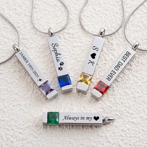 Personalisierte Urne Halskette für Asche Gravur Benutzerdefinierte Charme Halskette Verlust von Hund Geschenk Schmuck für Menschen oder Hunde Haustiere Asche