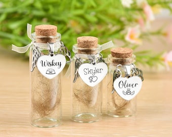 Personalized Pet Memorial Jar, Keepsake with Wings