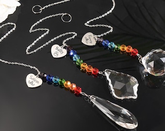 Atrapasol de cristal personalizado conmemorativo para mascotas, recuerdo del Puente del Arcoíris
