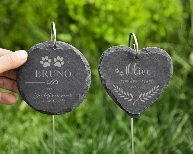 Personalized Pet Memorial Stone, Engraved Grave Marker, Dog Sympathy Gift