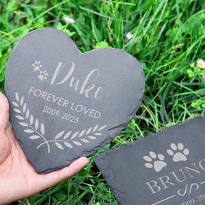 Benutzerdefinierte Haustier Gedenkstein Gartenstein, personalisierte Haustier Gedenkstein, graviertes Garten Schiefer mit Haustier Name, Haustier Grabstein, Hundeverlust Geschenk