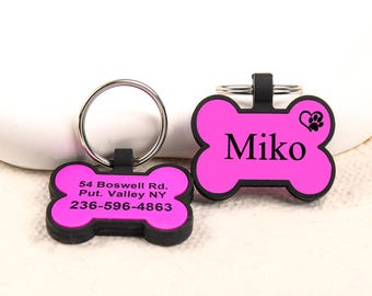 Silicone Dog Tag, Silent Dog Tag, Custom Dog Tag, Soundless Dog Tag, Quiet Dog Tag, Pet ID Tag, Personalized Dog Tag, Waterproof Dog