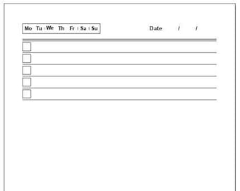 Supernote A6X2 To-Do List Template: Lined Checkbox (5) with Notes Section (Digital Download)