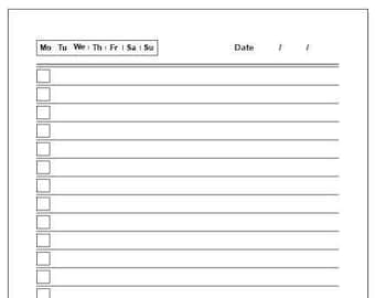 Supernote Nomad To-Do List Template, 6mm Lined (Digital Download)