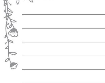 LEFT Flower 6mm lined full page Supernote Nomad A6X2 Template.