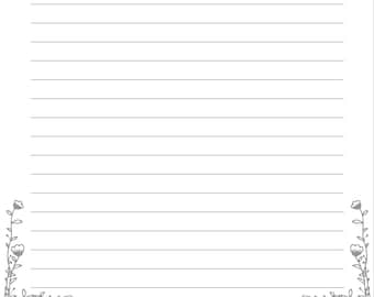 BOTTOM Flowers 6mm lined full page Supernote Nomad A6X2 Template.