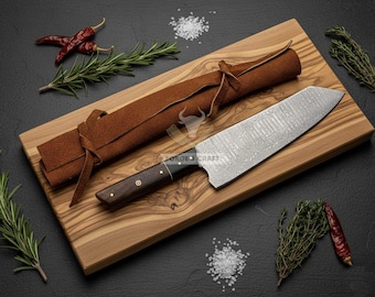 13" Custom Handmade Damascus Steel BUNKA CHEF KNIFE  Kitchen Chef Knife Gift For Father Gift For Mother Groomsmen Gift Christmas Gift