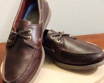 New Sperry Top-Sider Leather Boat Shoes - Brown Size 10