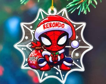 Personalized Spider-Man Christmas Ornament – Custom Acrylic Decoration