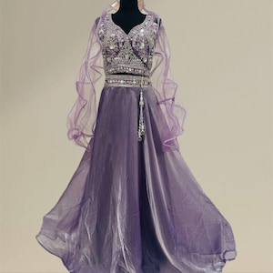 Ready To Wear lavendel/olijf Lehenga Choli - organza