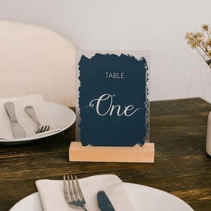 Custom Acrylic Table Sign, Wedding Table Number, Party Table Sign, Frosted Acrylic Sign, Clear Acrylic Table Display