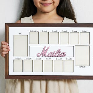Pre K To Grad Personalized School Years Photo Frame, Custom Kids Memory Frame, Personalized Grade School Photo Frame, Graduation Frame