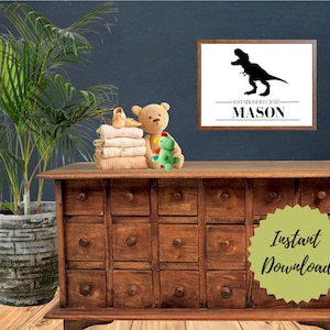 DIY Personalized Dinosaur Wall Art Mini Poster, Kids, Digital Download, Personalize, Canva Template Dinosaurs, Dino Printable, Childrens