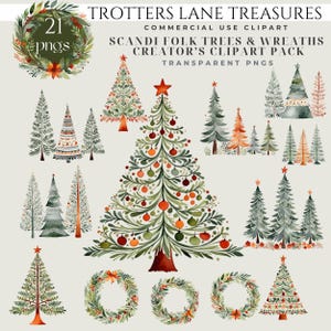 Scandinavian Christmas Tree Clipart, Quirky Christmas Tree Clipart, Simple Christmas Tree Clipart, Christmas Tree Clipart Minimalist, Scandi