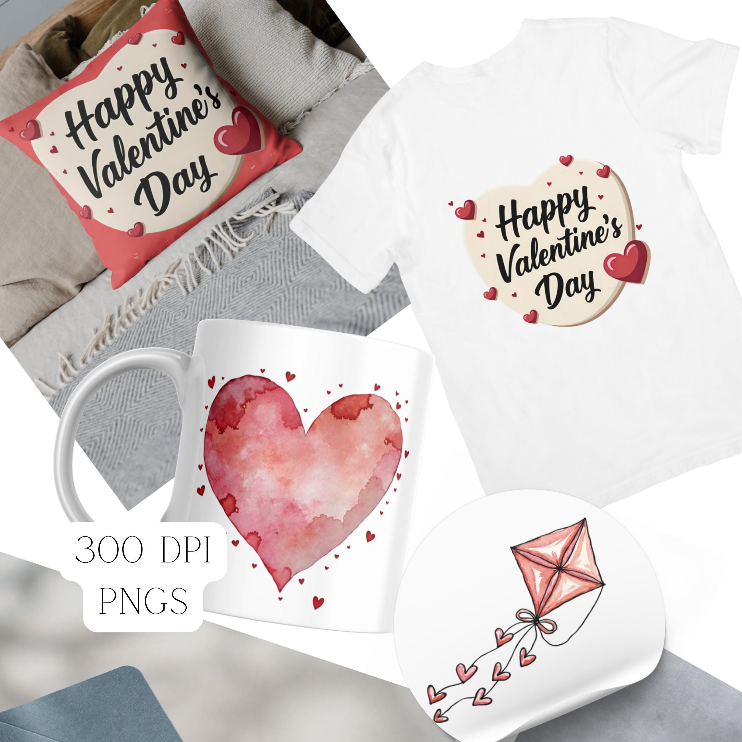 Valentines Clipart Bundle | Watercolor Love PNG | Heart Wreath ...