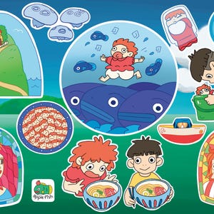 Hoja de pegatinas de ponyo