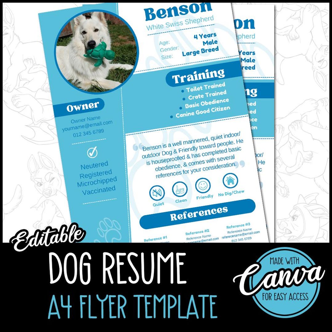 Editable Pet CV Template Professional - Il 1080xN.6292521087 L6z1 