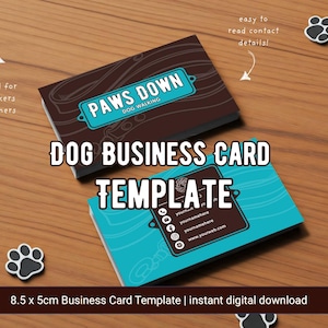 Editable Dog Walker Business Card Template – Canva | Pet Pro, Dog Trainer, Groomer, Printable, Digital Business Card
