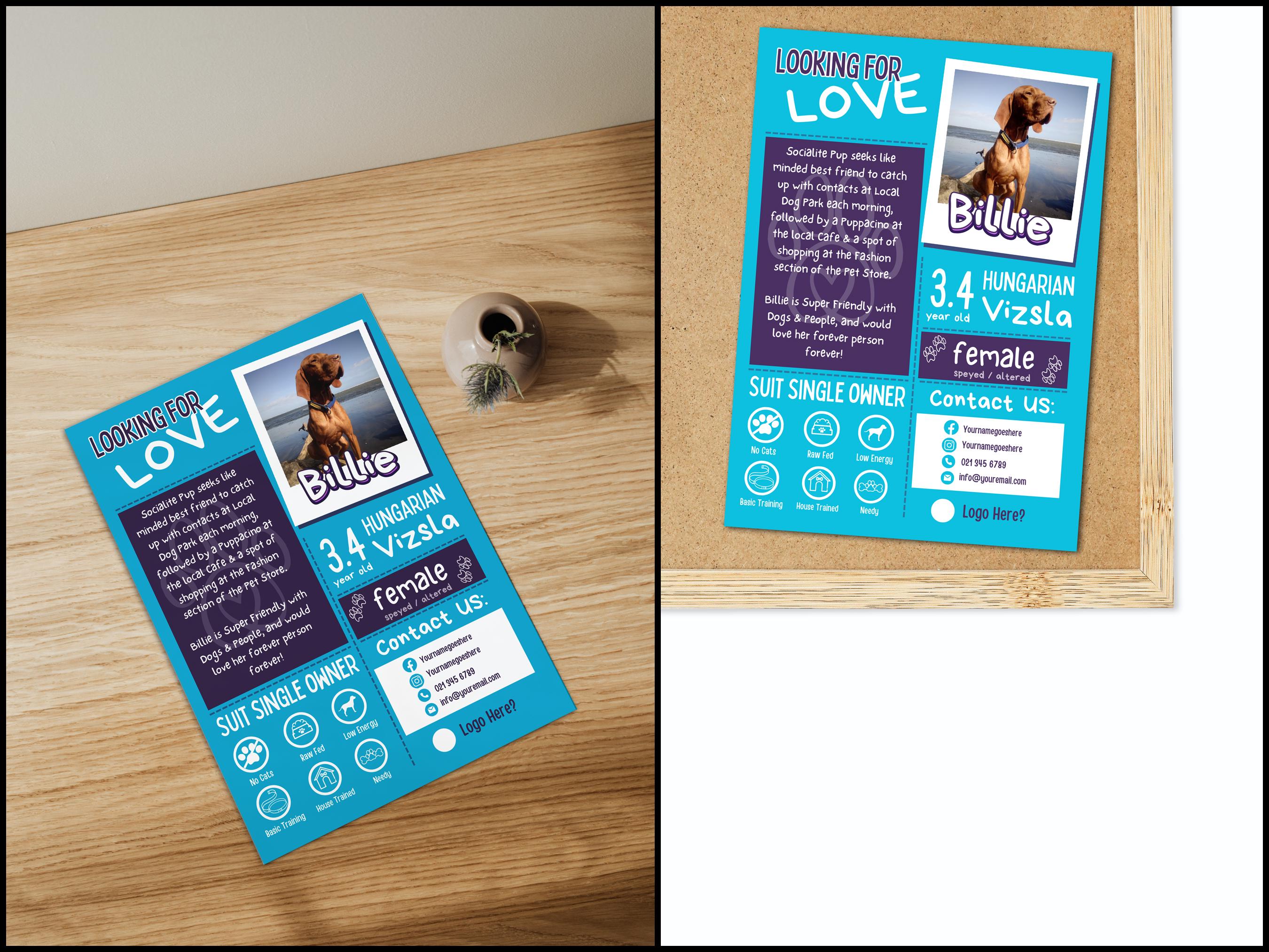 Dog Adoption Flyer Template, Customizable DIY Dog Canva Template - Etsy