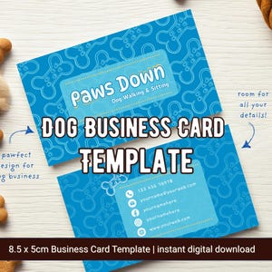 Customizable Dog Business Card Template for Dog Walkers, Pet Sitters & Groomers | Editable Professional Canva Design