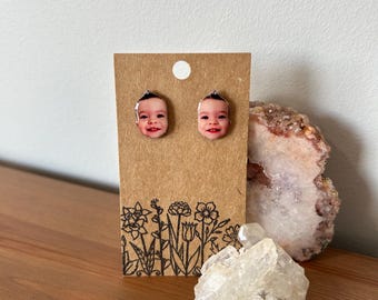 Custom Resin Stud Earrings - Kid | Baby | Friend | Spouse