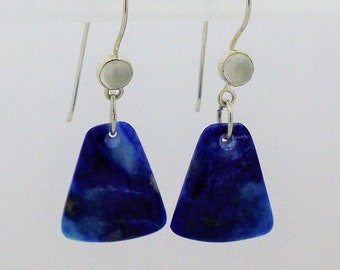 Lapis Lazuli and White Moonstone earrings