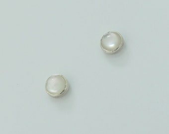 Mother of Pearl Sterling Silver Stud Earrings