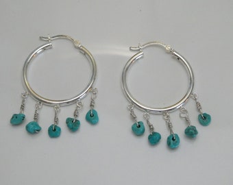 Turquoise hoop earrings