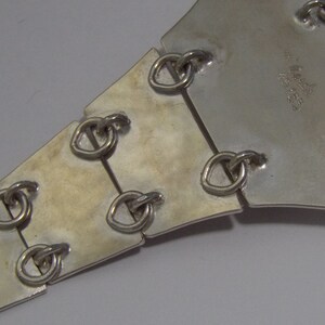 Argentium Silver link Bracelet with Psilomolene Cabochon image 3