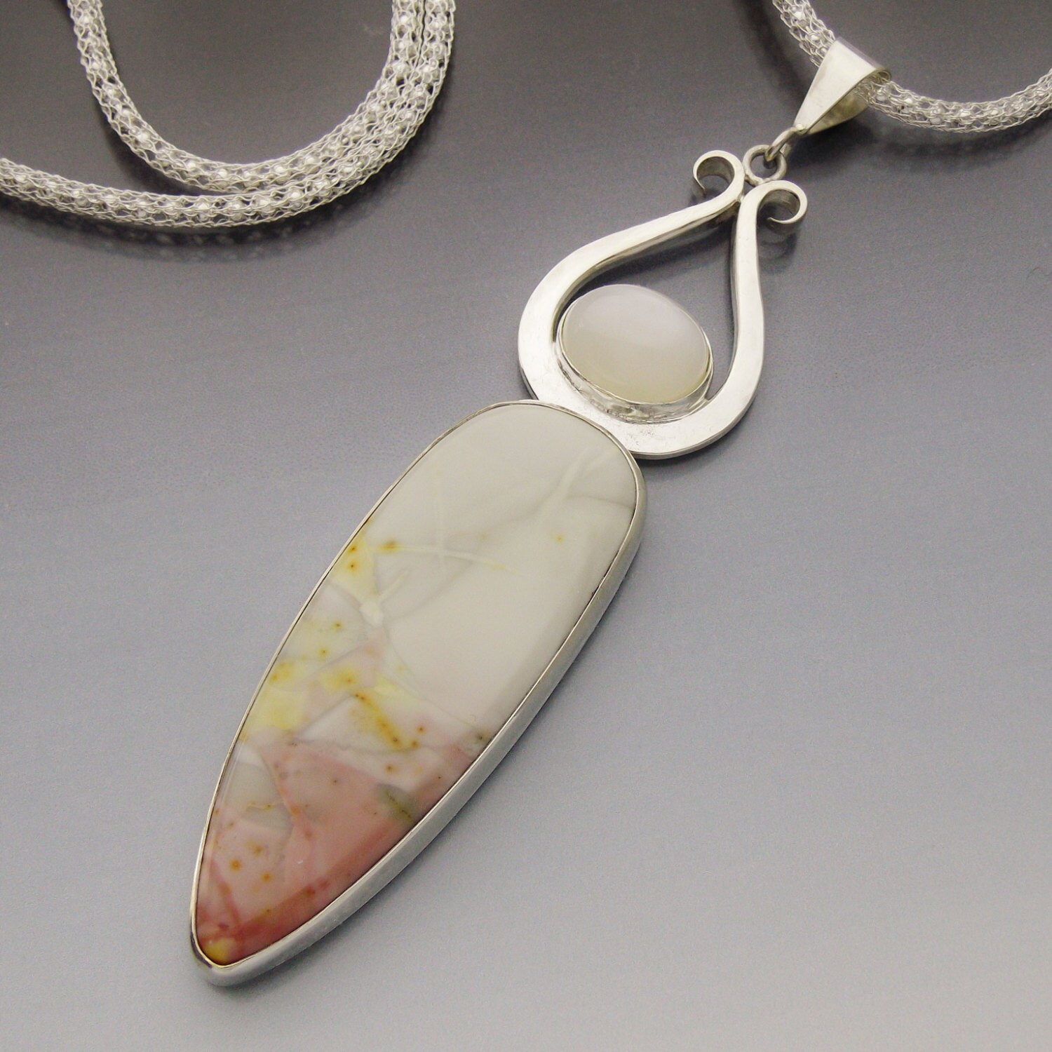 Willow Creek Jasper and Moonstone Argentium & Sterling Etsy