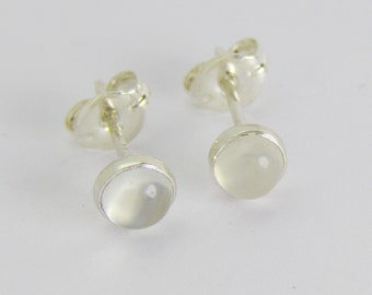 White Moonstone stud earrings (choose your size)