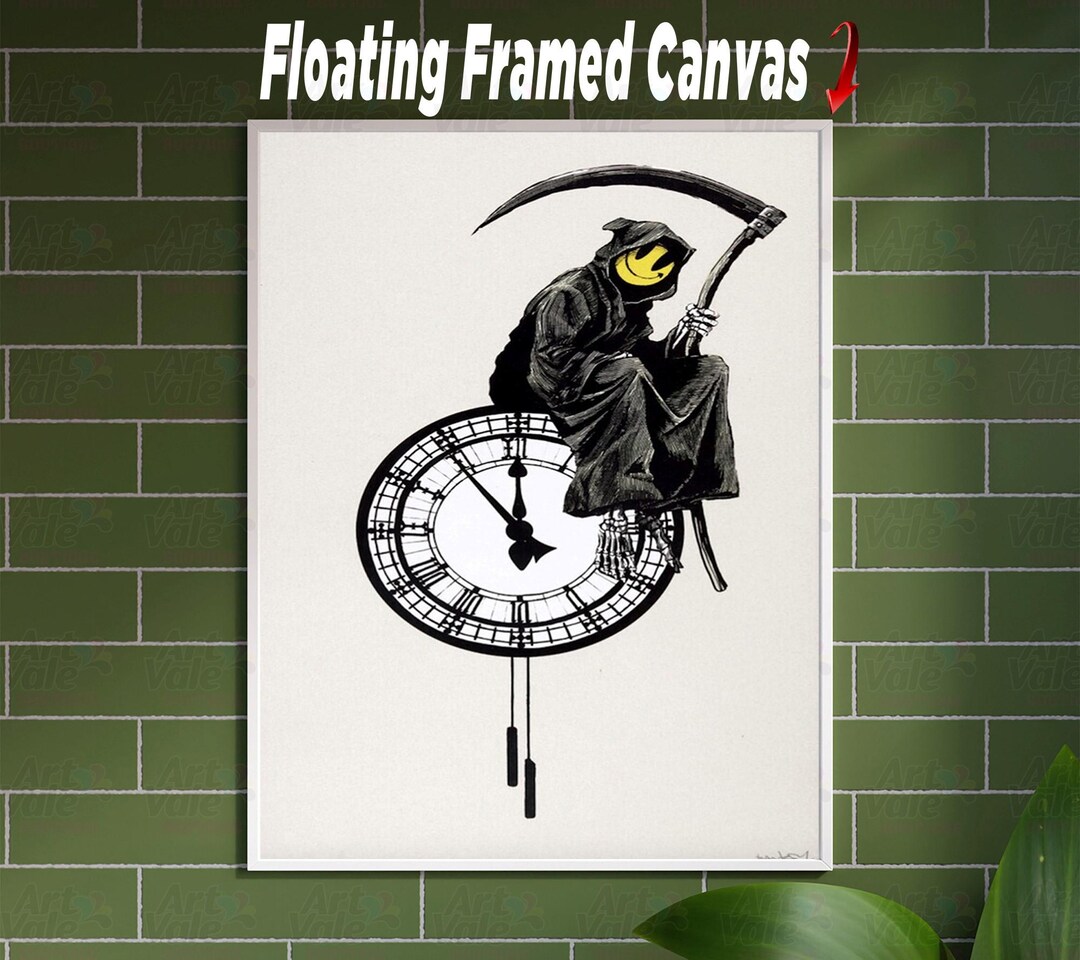 Banksy Grin Ripper Canvas Wrap Home Wall Decor UV Printed Poster ...