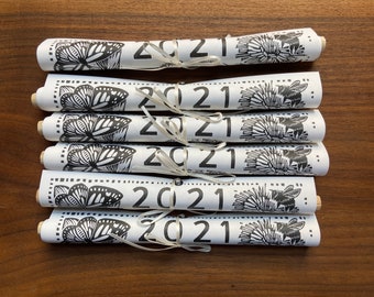 Block Print Calendar Etsy wall calendar block print 2021
