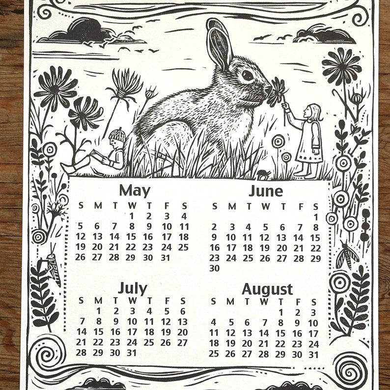 2024 Block Printed Wall Calendar image 3