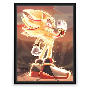 Super Shadow Poster, Game Print, Artwork, Wall art, Shadow The Hedgehog, High Quality Print