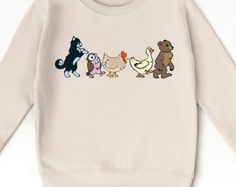 Little Bear Toddler Sweatshirt, Vintage Animal Friends Gift, 90's Cartoons Kids Sweatshirt, Little Bear Toddler Crewneck, Animals Sweatshirt