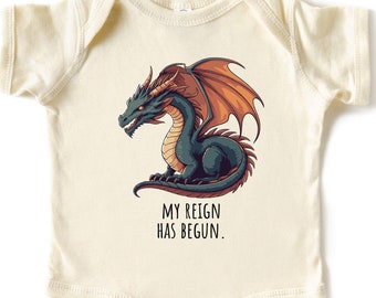 My Reign Has Begun Baby Bodysuit, Baby Shower Gift, Baby Reveal Tee, Cute Baby Announcement, Funny Baby Bodysuit, Dragon Lover Kids Shirt