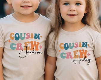 Custom Cousin Crew Kids Shirt, Cousin Gift, Personalized Cousin Kids Shirt, Retro Cousin Crew Toddler Tee, Cousin Crew Kids Sweatshirt