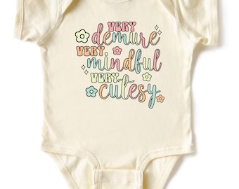 Very Demure Mindful Cutesy Onesie®, Funny Baby Shower Gift, Trendy Social Media Bodysuit, Demure Baby Onesie®, Viral Tiktok Trend Kids Shirt
