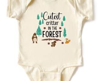Mono de bosque adorable®, regalo único para baby shower, camiseta divertida para niños pequeños, camiseta linda para niños, anuncio de bebé, revelación de bebé, camiseta divertida para bebé