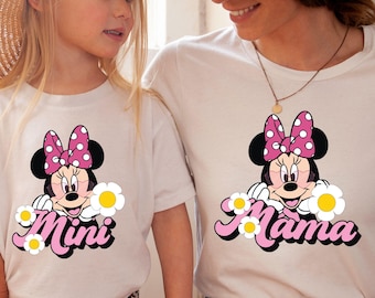 Minnie Mouse Mama Mini Matching Shirt, Mothers Day Gift, Disney Mom And Daughter Tee, Mommy And Me T-shirt, Girly Disney Trip Sweatshirt